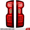 Chevy Silverado 19-23 1500 & 20-23 2500/3500 (Replaces Factory OEM LED Tail Lights ONLY) 4th GEN Body Style OLED TAIL LIGHTS - Red Lens - Image 2