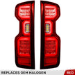 Chevy Silverado 19-23 1500 & 20-23 2500/3500 (Replaces Factory OEM Halogen Tail Lights ONLY) 4th GEN Body Style OLED TAIL LIGHTS - Red Lens - Image 3