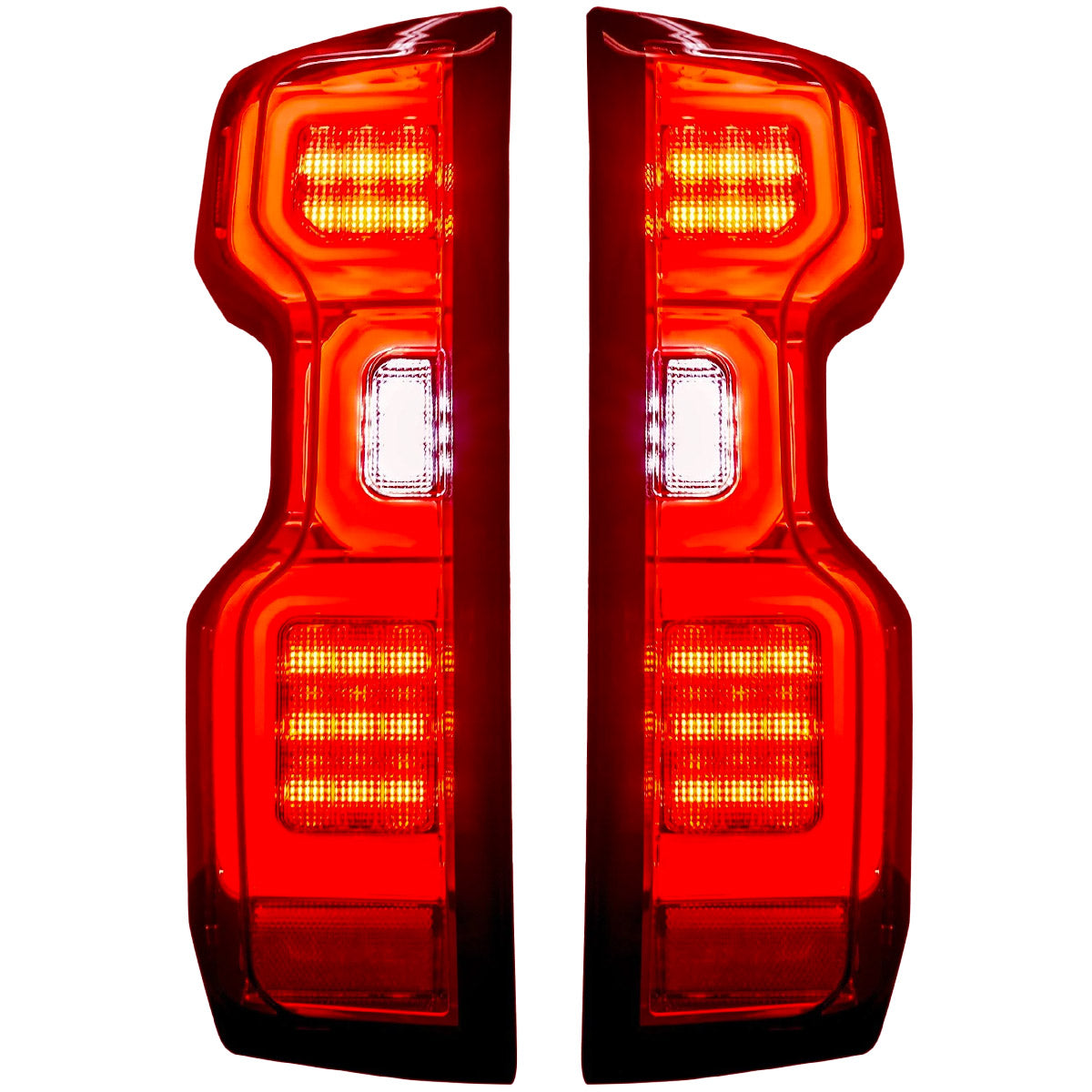 Chevy Silverado 19-23 1500 & 20-23 2500/3500 (Replaces Factory OEM Halogen Tail Lights ONLY) 4th GEN Body Style OLED TAIL LIGHTS - Red Lens - Image 2