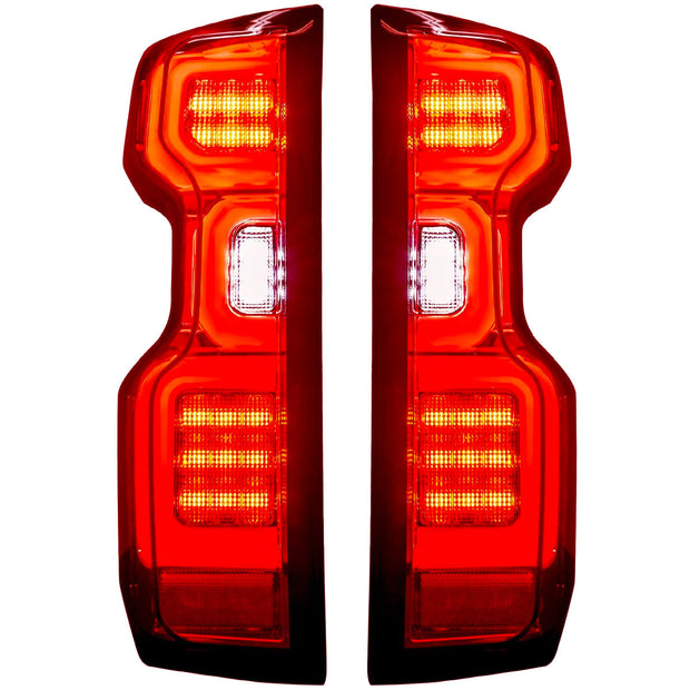 Chevy Silverado 19-23 1500 & 20-23 2500/3500 (Replaces Factory OEM Halogen Tail Lights ONLY) 4th GEN Body Style OLED TAIL LIGHTS - Red Lens - Image 2