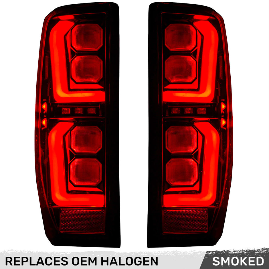GMC Sierra 19-23 1500 & 20-23 2500/3500 (Only Fits Single Wheel Body Style Trucks with Factory OEM Halogen Tail Lights) 4th GEN Body Style OLED TAIL LIGHTS - Smoked Lens - Image 3