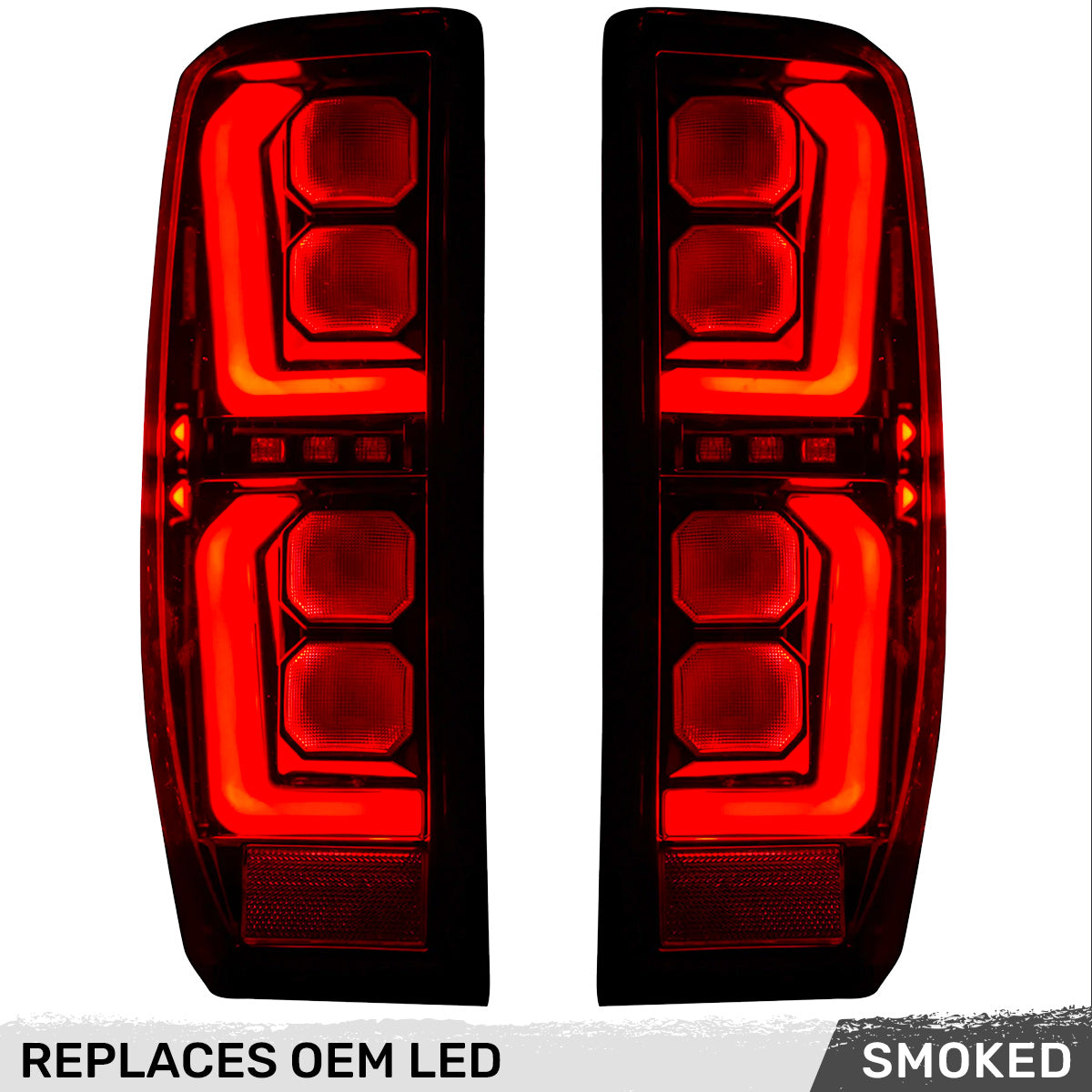 GMC Sierra 19-23 1500 & 20-23 2500/3500 (Only Fits Single Wheel Body Style Trucks with Factory OEM LED Tail Lights) 4th GEN Body Style OLED TAIL LIGHTS - Smoked Lens - Image 3