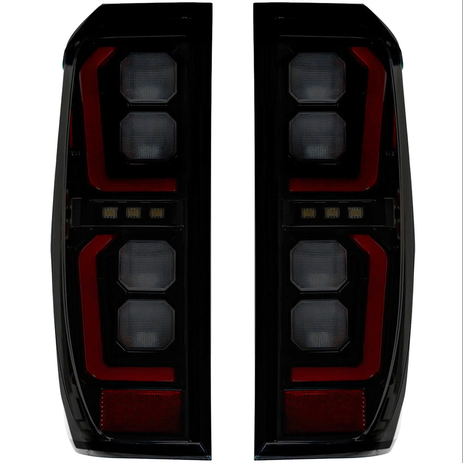 GMC Sierra 19-23 1500 & 20-23 2500/3500 (Only Fits Single Wheel Body Style Trucks with Factory OEM LED Tail Lights) 4th GEN Body Style OLED TAIL LIGHTS - Smoked Lens - Image 4
