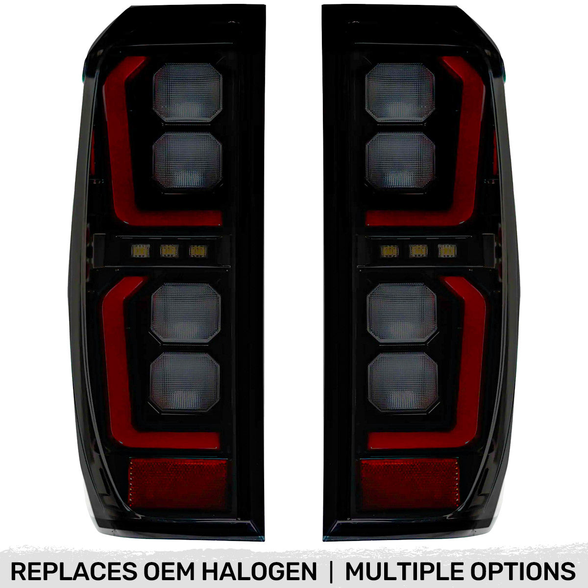 GMC Sierra 19-23 1500 & 20-23 2500/3500 (Only Fits Single Wheel Body Style Trucks with Factory OEM Halogen Tail Lights) 4th GEN Body Style OLED TAIL LIGHTS - Smoked Lens