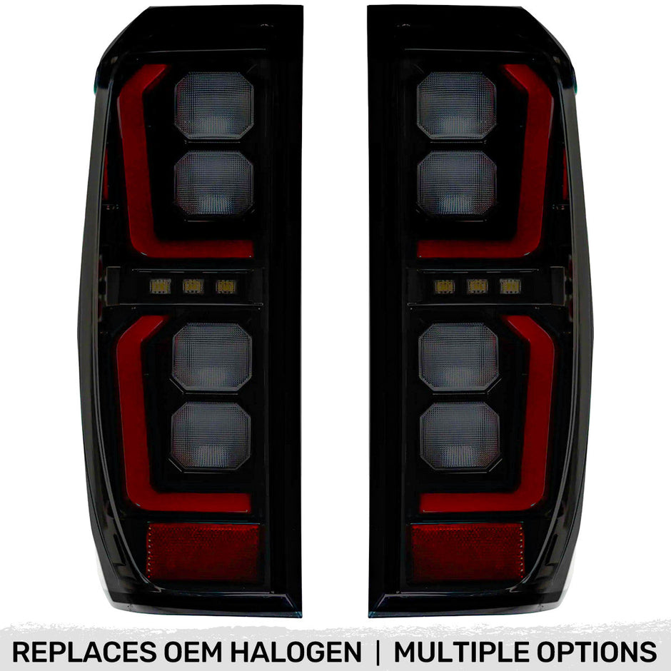 GMC Sierra 19-23 1500 & 20-23 2500/3500 (Only Fits Single Wheel Body Style Trucks with Factory OEM Halogen Tail Lights) 4th GEN Body Style OLED TAIL LIGHTS - Smoked Lens