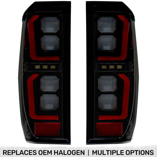 GMC Sierra 19-23 1500 & 20-23 2500/3500 (Only Fits Single Wheel Body Style Trucks with Factory OEM Halogen Tail Lights) 4th GEN Body Style OLED TAIL LIGHTS - Smoked Lens