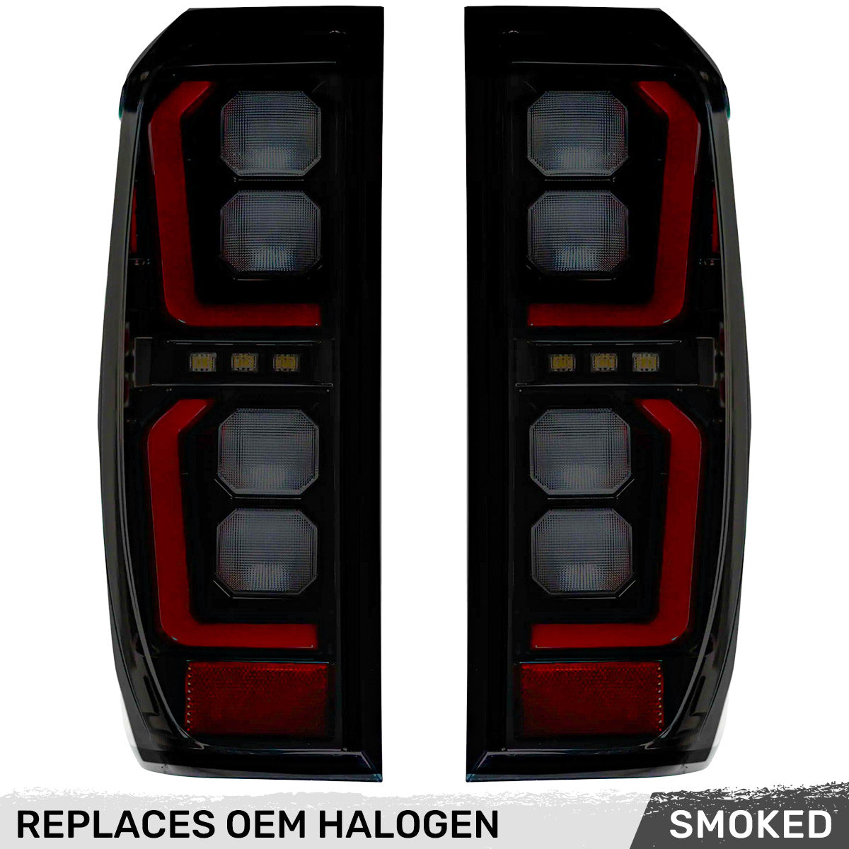 GMC Sierra 19-23 1500 & 20-23 2500/3500 (Only Fits Single Wheel Body Style Trucks with Factory OEM Halogen Tail Lights) 4th GEN Body Style OLED TAIL LIGHTS - Smoked Lens - Image 4