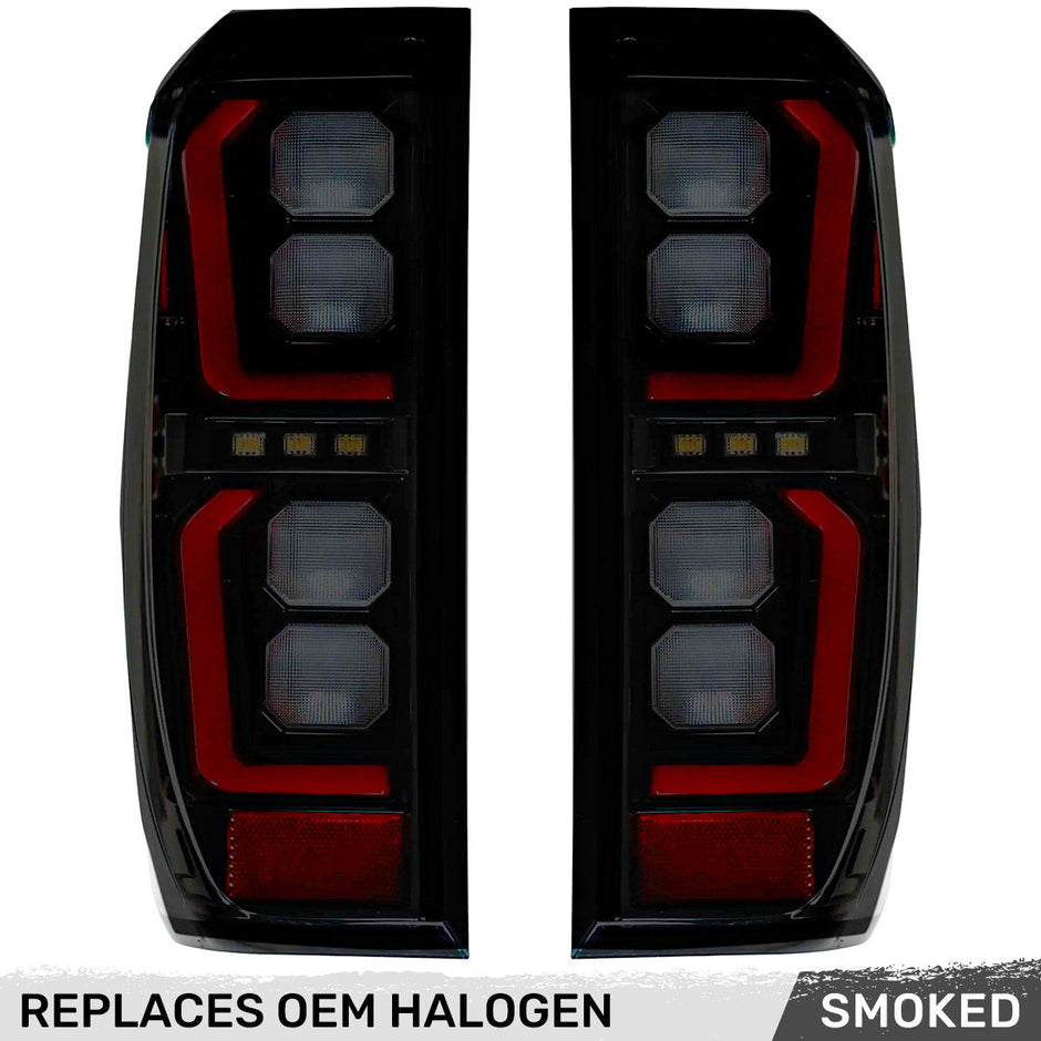 GMC Sierra 19-23 1500 & 20-23 2500/3500 (Only Fits Single Wheel Body Style Trucks with Factory OEM Halogen Tail Lights) 4th GEN Body Style OLED TAIL LIGHTS - Smoked Lens - Image 4