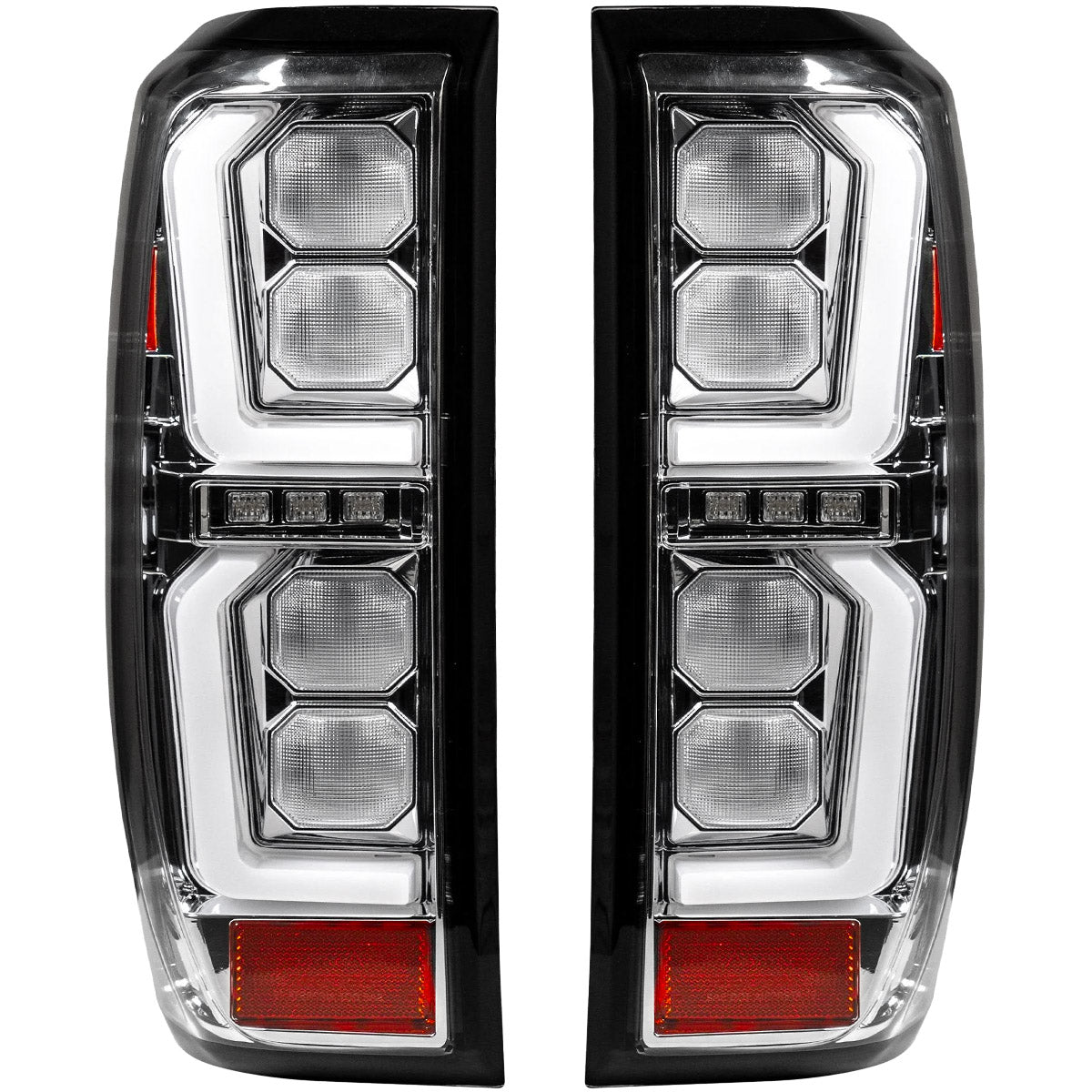 GMC Sierra 19-23 1500 & 20-23 2500/3500 (Only Fits Single Wheel Body Style Trucks with Factory OEM Halogen Tail Lights) 4th GEN Body Style OLED TAIL LIGHTS - Clear Lens - Image 2