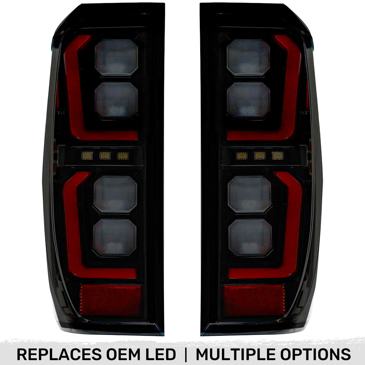 GMC Sierra 19-23 1500 & 20-23 2500/3500 (Only Fits Single Wheel Body Style Trucks with Factory OEM LED Tail Lights) 4th GEN Body Style OLED TAIL LIGHTS - Smoked Lens