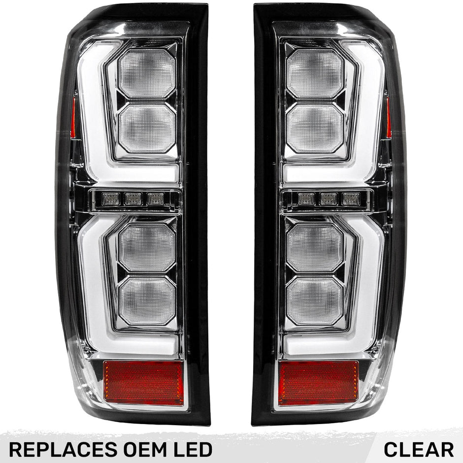GMC Sierra 19-23 1500 & 20-23 2500/3500 (Only Fits Single Wheel Body Style Trucks with Factory OEM LED Tail Lights) 4th GEN Body Style OLED TAIL LIGHTS - Clear Lens - Image 3