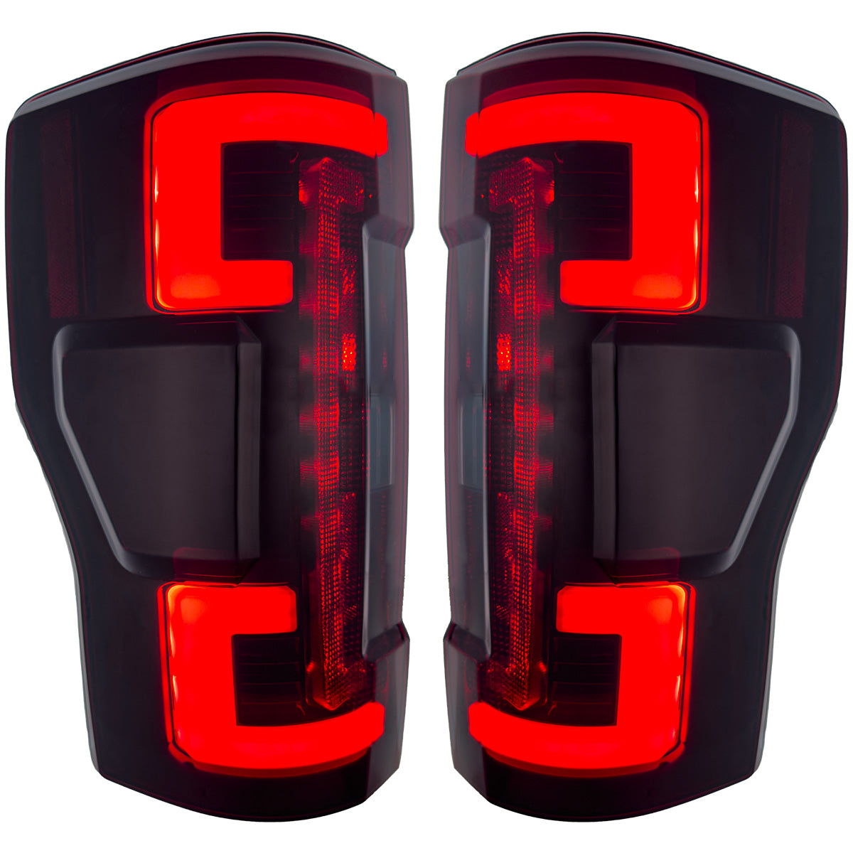 Ford Superduty F250/350/450/550 20-22 (Replaces OEM Halogen Style Tail Lights Both With & Without BLIS Blind Spot Warning System) OLED TAIL LIGHTS - Smoked Lens - Image 5
