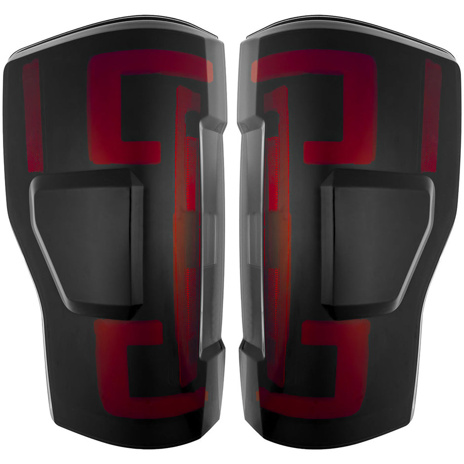 Ford Superduty F250/350/450/550 20-22 (Replaces OEM Halogen Style Tail Lights Both With & Without BLIS Blind Spot Warning System) OLED TAIL LIGHTS - Smoked Lens - Image 2