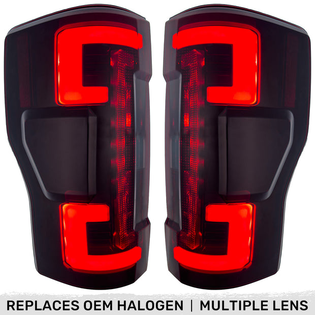 Ford Superduty F250/350/450/550 20-22 (Replaces OEM Halogen Style Tail Lights Both With & Without BLIS Blind Spot Warning System) OLED TAIL LIGHTS - Smoked Lens