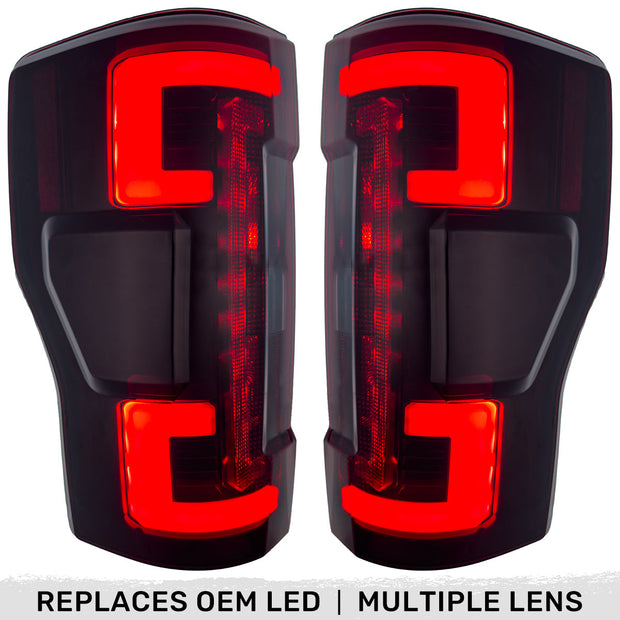 Ford Superduty F250/350/450/550 20-22 (Replaces OEM LED Style Tail Lights with BLIS Blind Spot Warning System) OLED TAIL LIGHTS - Smoked Lens