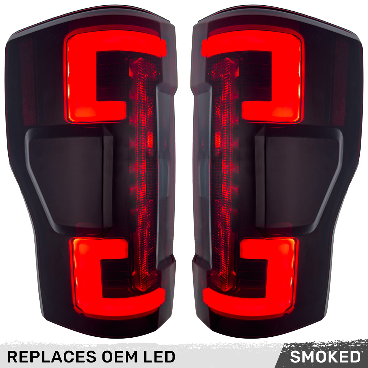 Ford Superduty F250/350/450/550 20-22 (Replaces OEM LED Style Tail Lights with BLIS Blind Spot Warning System) OLED TAIL LIGHTS - Smoked Lens - Image 5