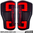 Ford Superduty F250/350/450/550 20-22 (Replaces OEM LED Style Tail Lights with BLIS Blind Spot Warning System) OLED TAIL LIGHTS - Smoked Lens - Image 5