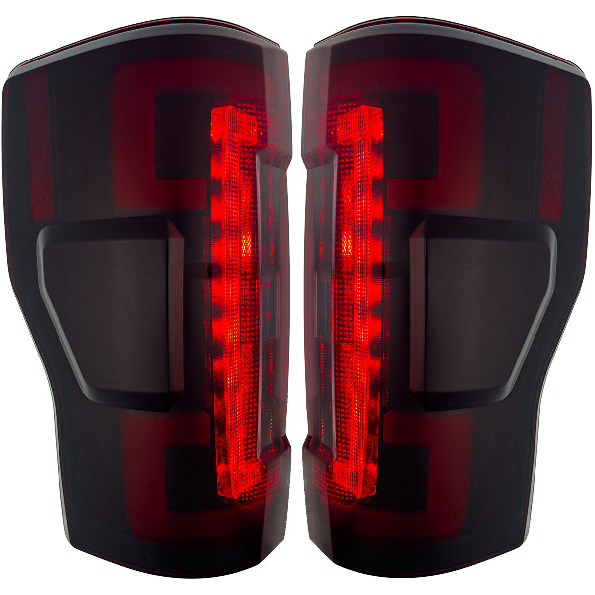 Ford Superduty F250/350/450/550 20-22 (Replaces OEM LED Style Tail Lights with BLIS Blind Spot Warning System) OLED TAIL LIGHTS - Smoked Lens - Image 4