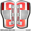 Ford Superduty F250/350/450/550 20-22 (Replaces OEM LED Style Tail Lights with BLIS Blind Spot Warning System) OLED TAIL LIGHTS - Clear Lens