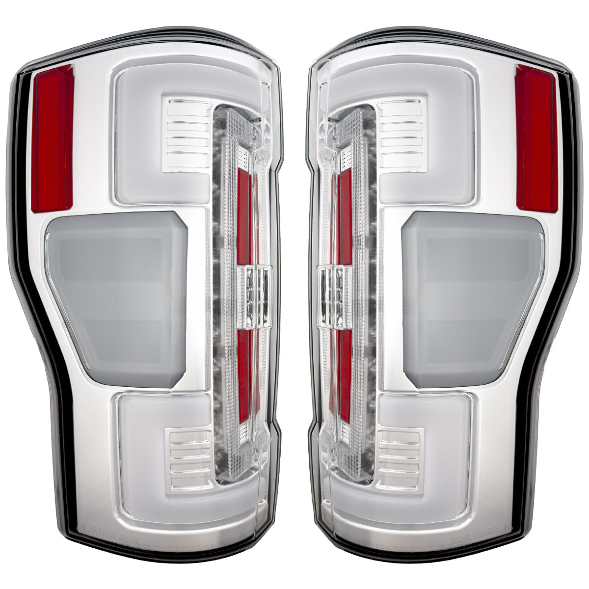 Ford Superduty F250/350/450/550 20-22 (Replaces OEM LED Style Tail Lights with BLIS Blind Spot Warning System) OLED TAIL LIGHTS - Clear Lens - Image 5