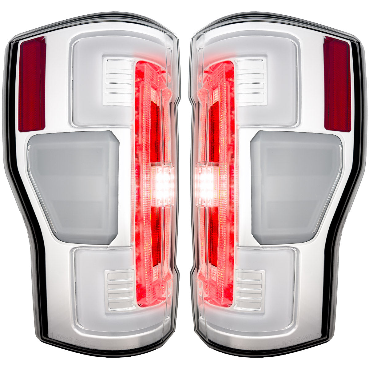 Ford Superduty F250/350/450/550 20-22 (Replaces OEM LED Style Tail Lights with BLIS Blind Spot Warning System) OLED TAIL LIGHTS - Clear Lens - Image 6