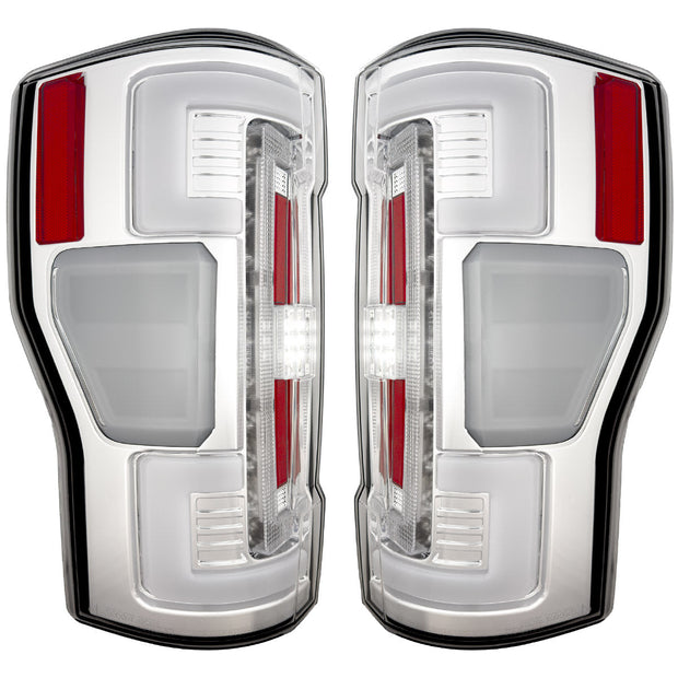Ford Superduty F250/350/450/550 20-22 (Replaces OEM LED Style Tail Lights with BLIS Blind Spot Warning System) OLED TAIL LIGHTS - Clear Lens - Image 2