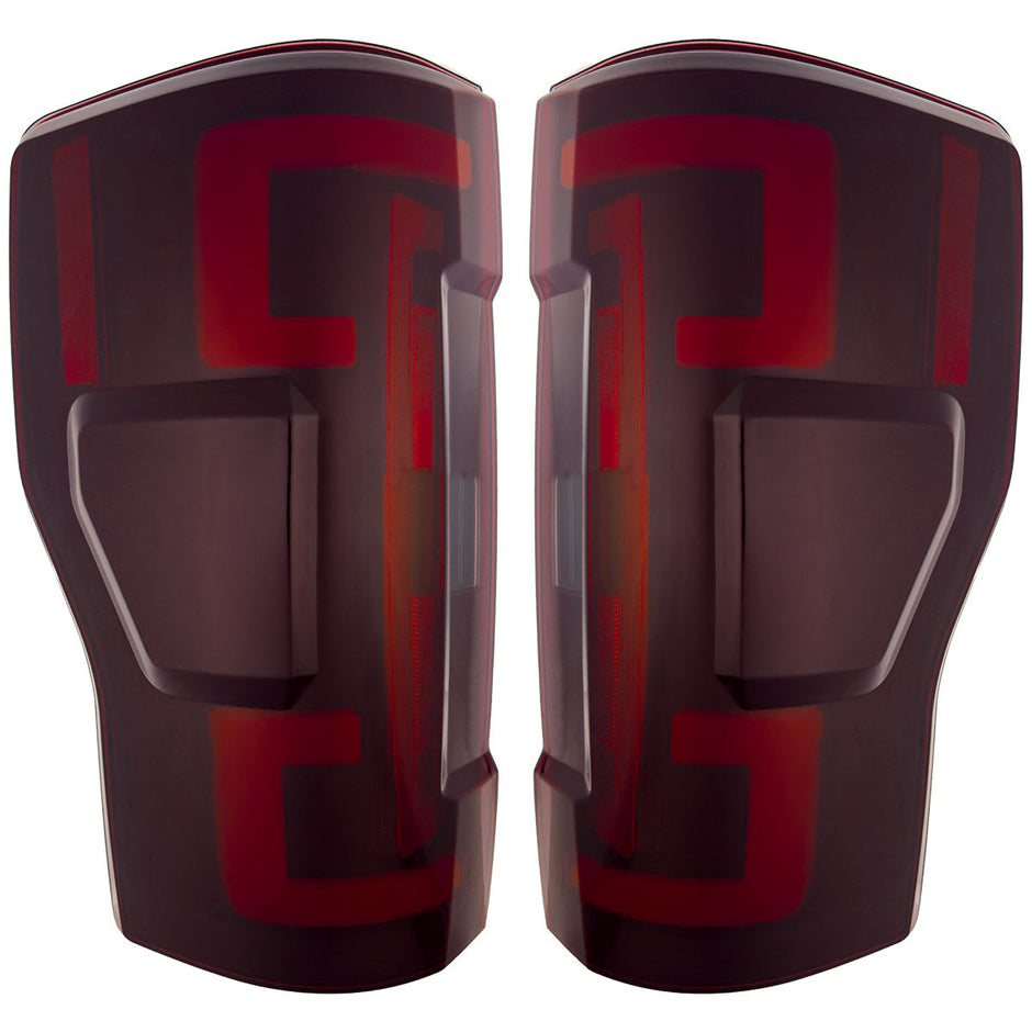 Ford Superduty F250/350/450/550 20-22 (Replaces OEM LED Style Tail Lights with BLIS Blind Spot Warning System) OLED TAIL LIGHTS - Dark Red Smoked Lens - Image 5