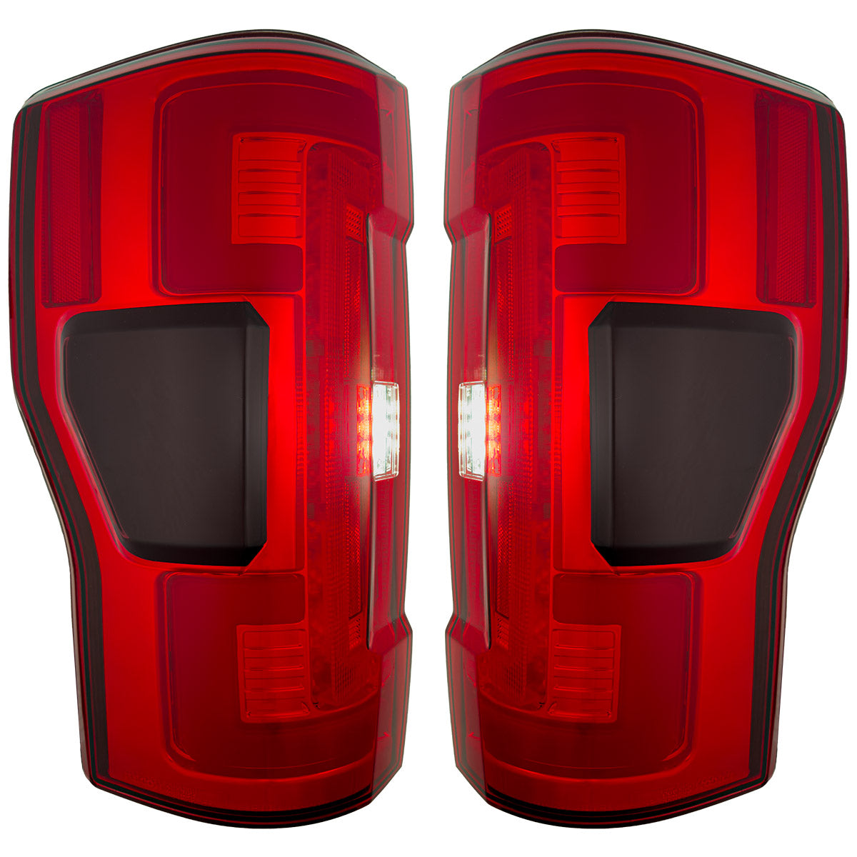 Ford Superduty F250/350/450/550 20-22 (Replaces OEM LED Style Tail Lights with BLIS Blind Spot Warning System) OLED TAIL LIGHTS - Red Lens - Image 3