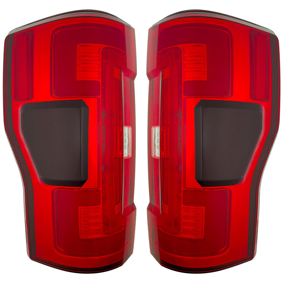 Ford Superduty F250/350/450/550 20-22 (Replaces OEM LED Style Tail Lights with BLIS Blind Spot Warning System) OLED TAIL LIGHTS - Red Lens