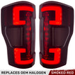 Ford Superduty F250/350/450/550 20-22 (Replaces OEM Halogen Style Tail Lights Both With & Without BLIS Blind Spot Warning System) OLED TAIL LIGHTS - Dark Red Smoked Lens - Image 2