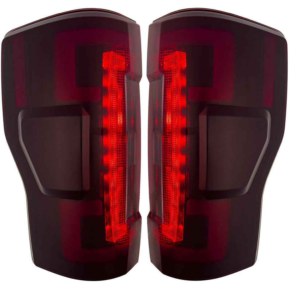 Ford Superduty F250/350/450/550 20-22 (Replaces OEM Halogen Style Tail Lights Both With & Without BLIS Blind Spot Warning System) OLED TAIL LIGHTS - Dark Red Smoked Lens - Image 5