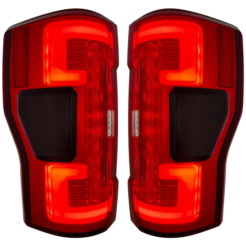 Ford Superduty F250/350/450/550 20-22 (Replaces OEM Halogen Style Tail Lights Both With & Without BLIS Blind Spot Warning System) OLED TAIL LIGHTS - Red Lens - Image 4