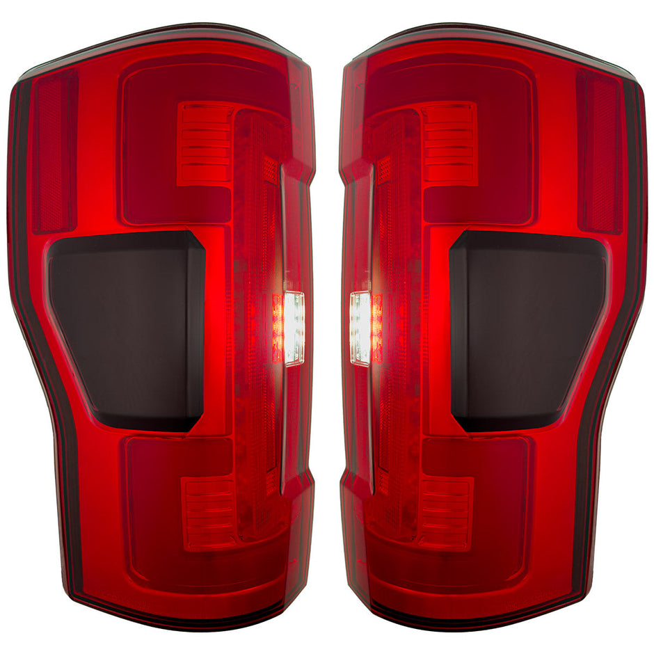 Ford Superduty F250/350/450/550 20-22 (Replaces OEM Halogen Style Tail Lights Both With & Without BLIS Blind Spot Warning System) OLED TAIL LIGHTS - Red Lens - Image 6