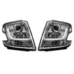 Chevrolet Tahoe 15-20 (ONLY Replaces OEM Headlights w/ Factory Installed HID bulbs) PROJECTOR HEADLIGHTS w/ Ultra High Power Smooth OLED HALOS & DRL - Clear / Chrome