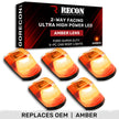 Ford 23-25 Superduty (5-Piece Set) Amber Cab Roof Light Lens with 2-Way Forward & Rear Facing AMBER ULTRA High-Power LEDs - ATTN: (Plug-N-Play Replacement for OEM Factory Installed Cab Roof Lights) - Image 2