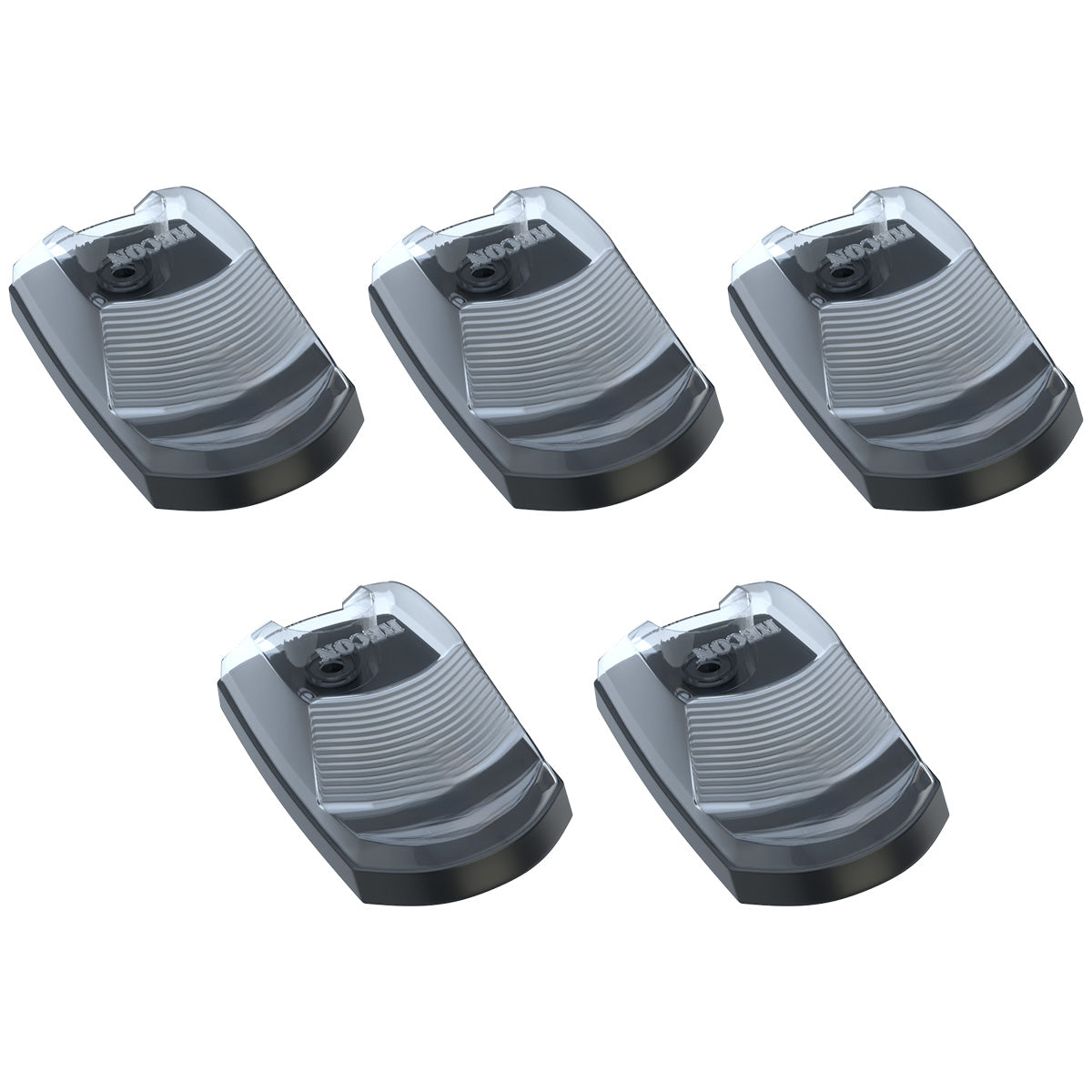Ford 23-25 Superduty (5-Piece Set) Clear Cab Roof Light Lens with 2-Way Forward & Rear Facing WHITE ULTRA High-Power LEDs - ATTN: (Plug-N-Play Replacement for OEM Factory Installed Cab Roof Lights) - Image 2