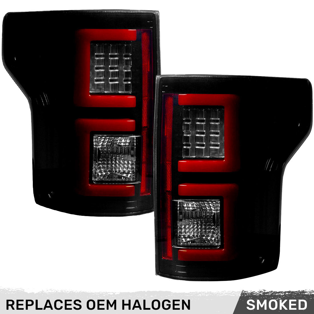 Ford F150 18-20 (Replaces OEM Halogen Style Tail Lights) OLED TAIL LIGHTS - Smoked Lens - Image 5