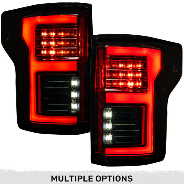 Ford F150 18-20 (Replaces OEM LED Style Tail Lights w/ Blind Spot Warning System) OLED TAIL LIGHTS - Smoked Lens