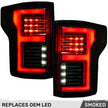Ford F150 18-20 (Replaces OEM LED Style Tail Lights w/ Blind Spot Warning System) OLED TAIL LIGHTS - Smoked Lens - Image 3