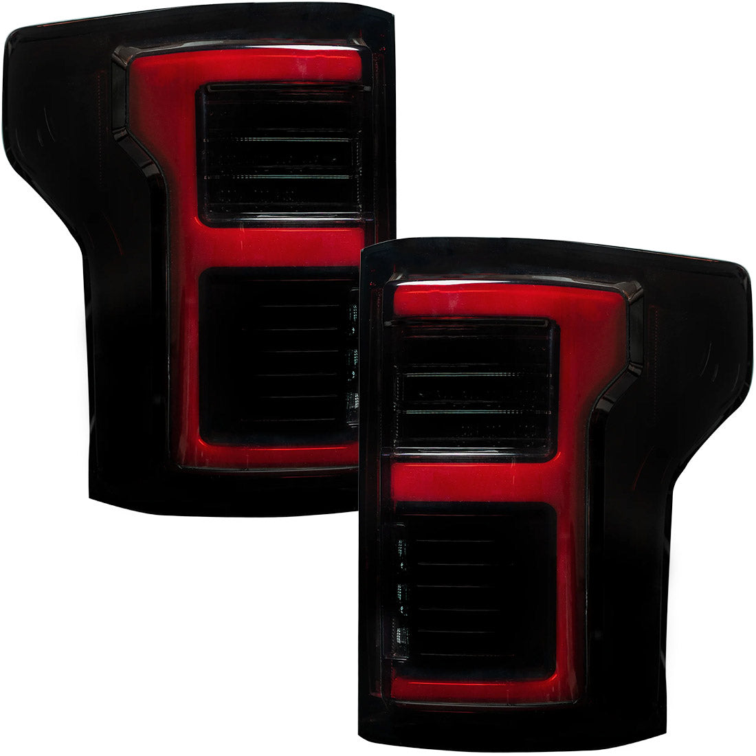 Ford F150 18-20 (Replaces OEM LED Style Tail Lights w/ Blind Spot Warning System) OLED TAIL LIGHTS - Smoked Lens - Image 2