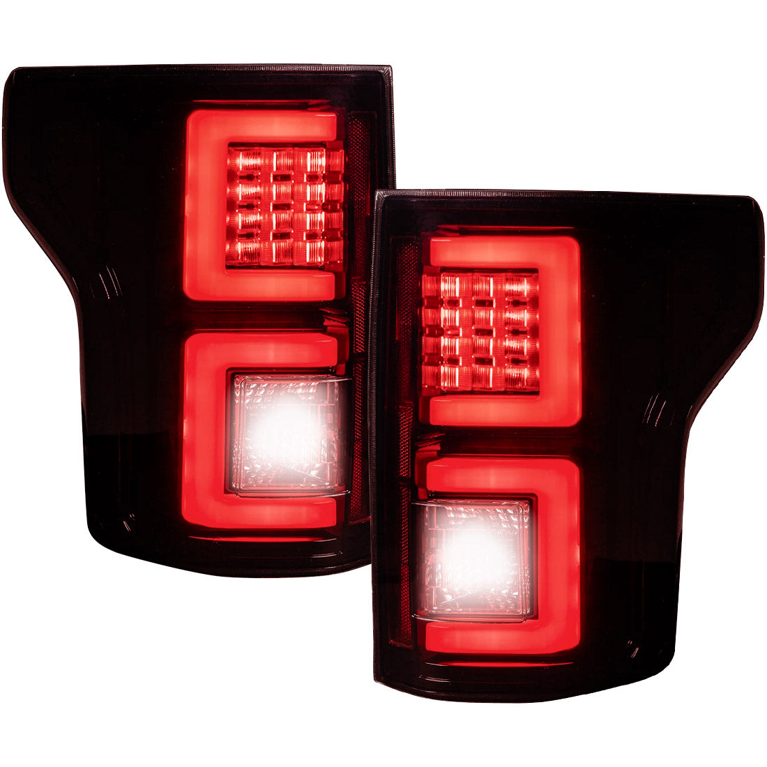 Ford F150 18-20 (Replaces OEM Halogen Style Tail Lights) OLED TAIL LIGHTS - Dark Red Smoked Lens - Image 4