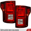 Ford F150 18-20 (Replaces OEM Halogen Style Tail Lights) OLED TAIL LIGHTS - Red Lens - Image 2