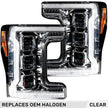 Ford Superduty 20-22 F250/F350/F450/F550 (Replaces OEM Halogen Style Head Lights Only) TRIPLE PROJECTOR BEAM LED HEADLIGHTS w/ Ultra High Power Smooth White OLED DRL & High Power Smooth Amber Sequential OLED Turn Signals - Clear / Chrome - Image 3