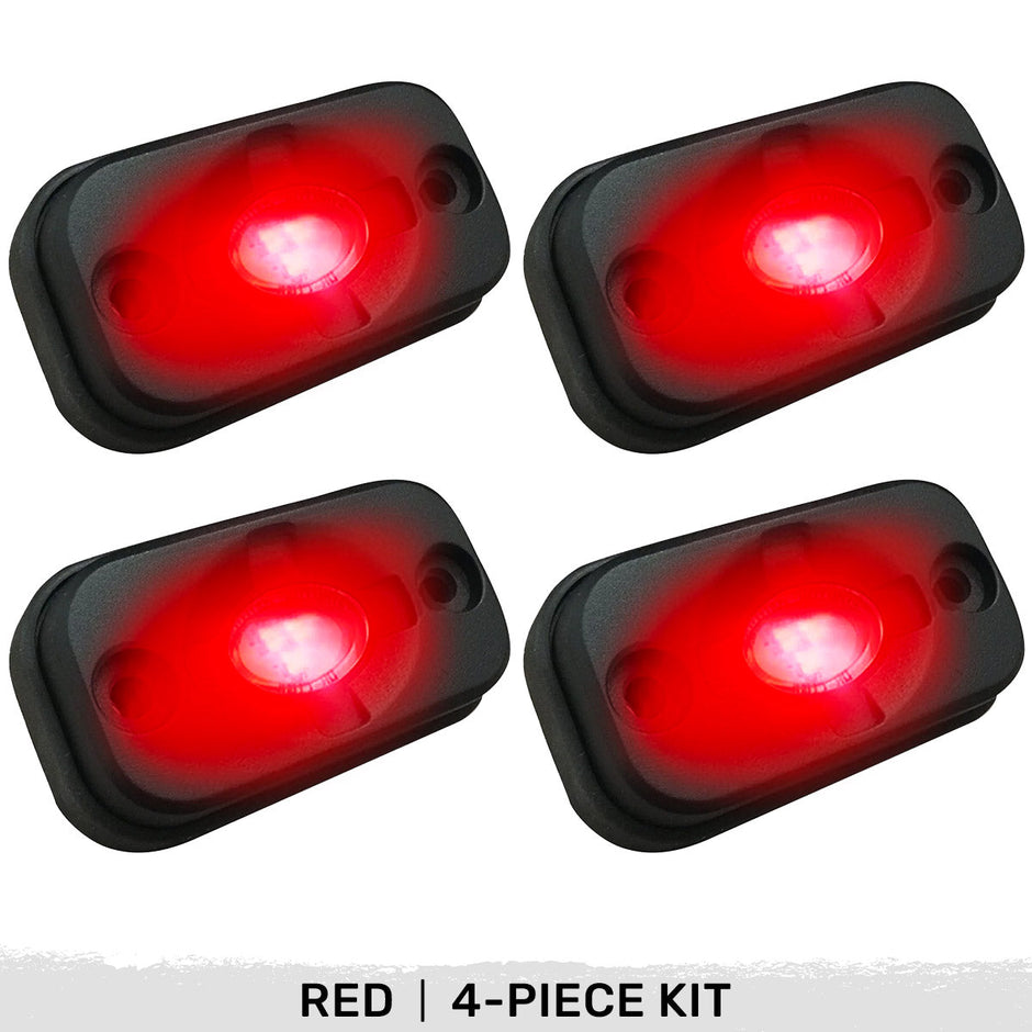 Under Body / Wheel Well Mounted Rectangular Ultra High Power 15-Watt 1600-Lumen CREE LEDs IP67 Waterproof (Includes Wiring Hardware & Gaskets for 4pc Kit - Dimensions: L x H x D = 3.0
