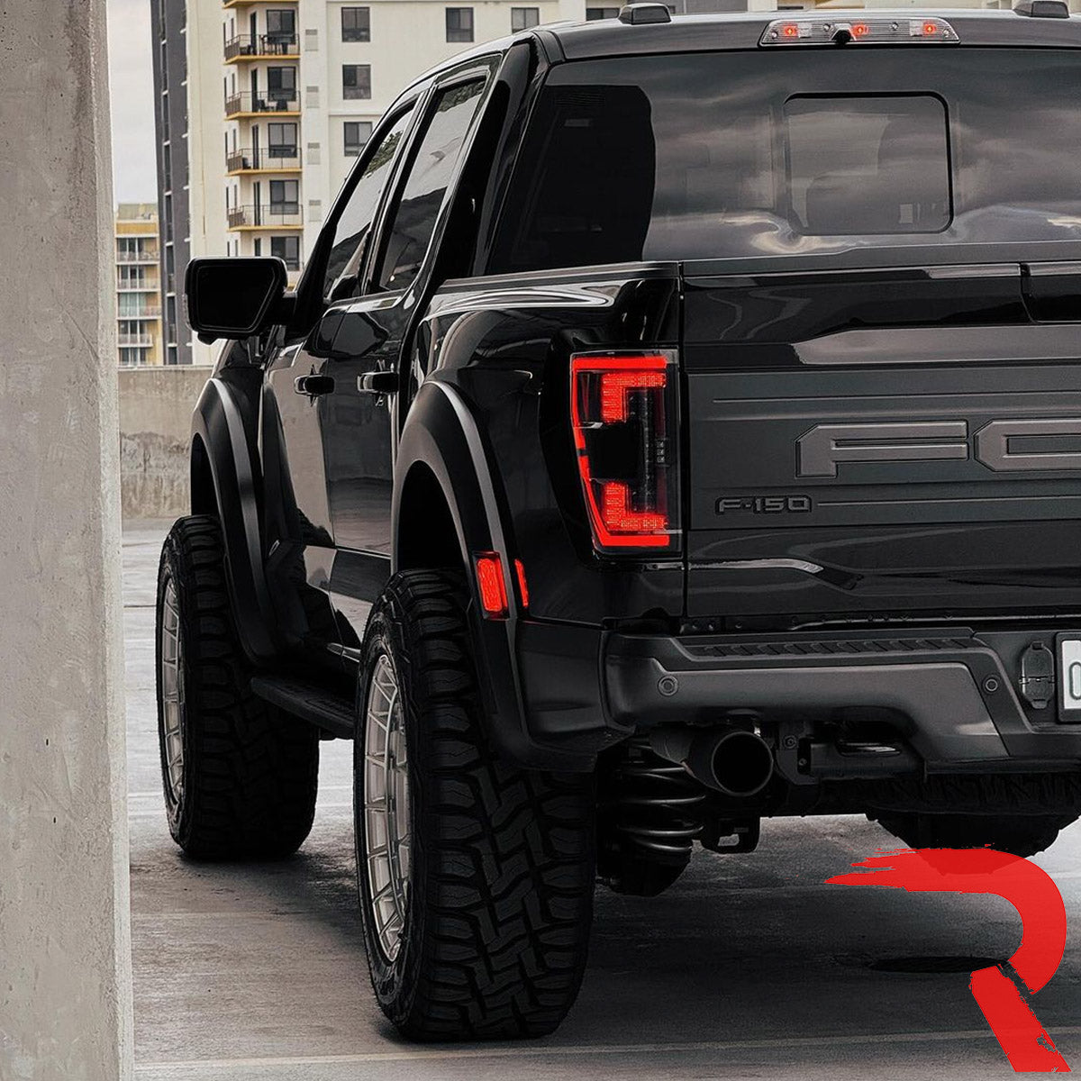 Ford F150 21-23 (Replaces OEM Halogen Style Tail Lights w/ Blind Spot Warning System) OLED TAIL LIGHTS - Smoked Lens - Image 3