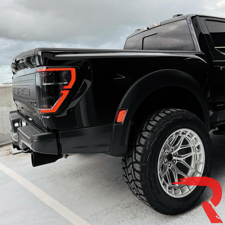 Ford F150 & RAPTOR 21-23 (Replaces OEM LED Style Tail Lights w/ Blind Spot Warning System) OLED TAIL LIGHTS - Smoked Lens - Image 4