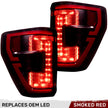 Ford F150 & RAPTOR 21-23 (Replaces OEM LED Style Tail Lights w/ Blind Spot Warning System) OLED TAIL LIGHTS - Red Smoked Lens - Image 4