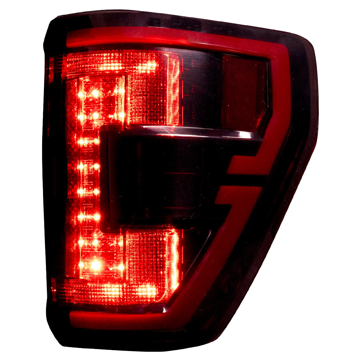 Ford F150 & RAPTOR 21-23 (Replaces OEM LED Style Tail Lights w/ Blind Spot Warning System) OLED TAIL LIGHTS - Red Smoked Lens - Image 3