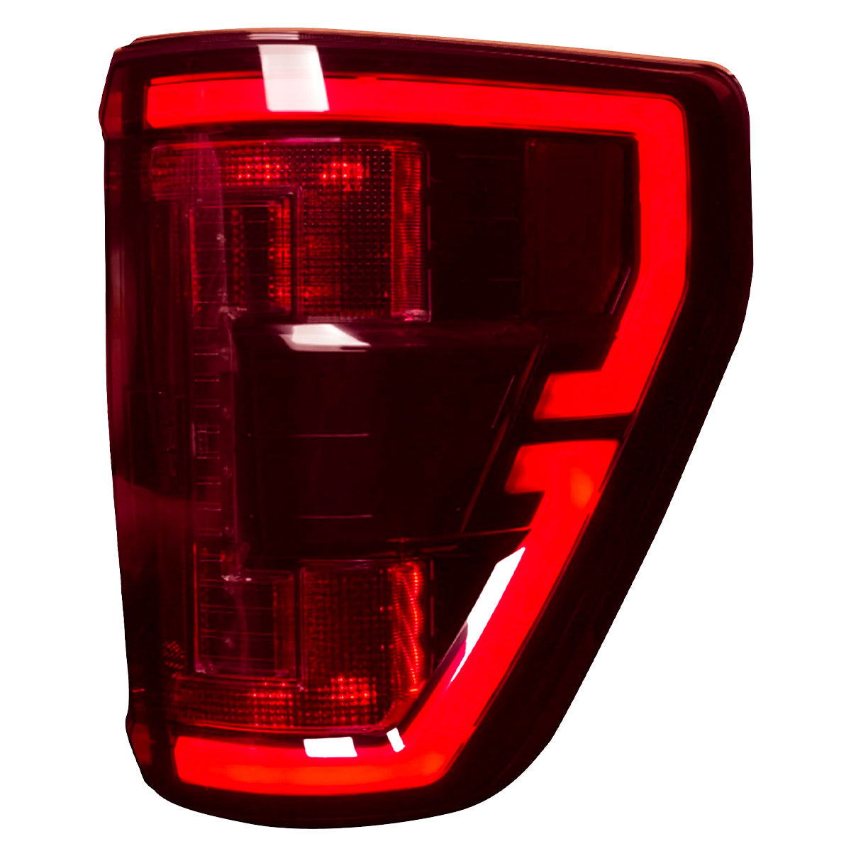 Ford F150 & RAPTOR 21-23 (Replaces OEM LED Style Tail Lights w/ Blind Spot Warning System) OLED TAIL LIGHTS - Red Lens - Image 2