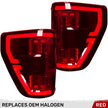 Ford F150 21-23 (Replaces OEM Halogen Style Tail Lights w/ Blind Spot Warning System) OLED TAIL LIGHTS - Red Lens - Image 2